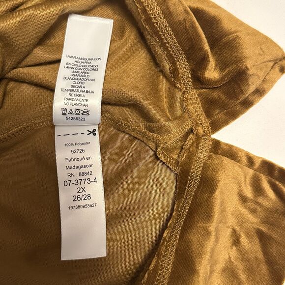 NWT Woman Within Velour Plush Tunic Toffee Brown Comfy Sweatshirt Soft 2X 26/28 - Picture 9 of 10